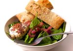 Wilted Spinach and Onion Salad with Herbed Goat Cheese Recipe