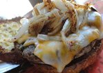 Cheesy Chili Pepper Pinto Sliders with Caramelized Onions Recipe