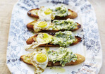 April Bloomfield's Toasts with Ramp Butter and Fried Quail Eggs Recipe