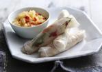 Chargrilled seabass summer rolls with pineapple dipping sauce Recipe