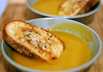 winter squash soup with gruyere croutons Recipe