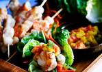 Grilled Shrimp Lettuce Cups with Tropical Fruit Salsa Recipe