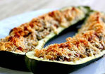 Stuffed Zucchini with Ham and Mushrooms Recipe