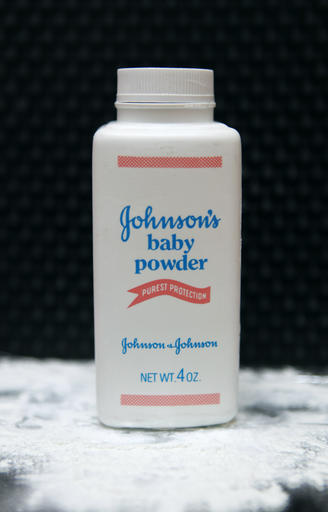 FILE - In this April 15, 2011, file photo, a bottle of Johnson's baby powder is displayed in San Francisco. A St. Louis jury has ordered Johnson & Johnson to pay a second huge award over claims that its talcum powder causes cancer. The company was ordered Monday, May 2, 2016, to pay a multi-million dollar settlement to a South Dakota woman who blamed her ovarian cancer on years of baby powder use. (AP Photo/Jeff Chiu File)