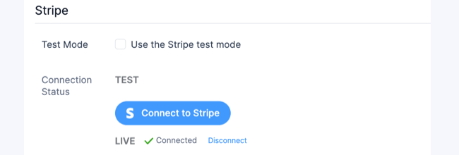 Formidable's Stripe page showing a connected account