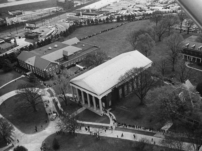 An aerial view of Spelman College.  