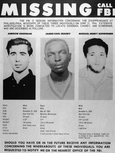 FBI search for missing Civil Rights workers
