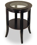 Round End Table with Glass Top