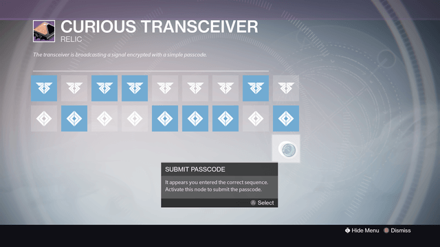 destiny sleeper simulant curious transceiver