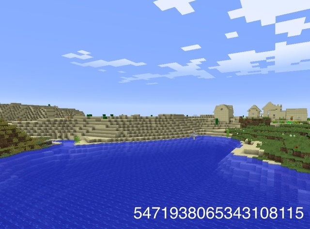 Minecraft seed for desert lovers; spawns near an underwater temple.