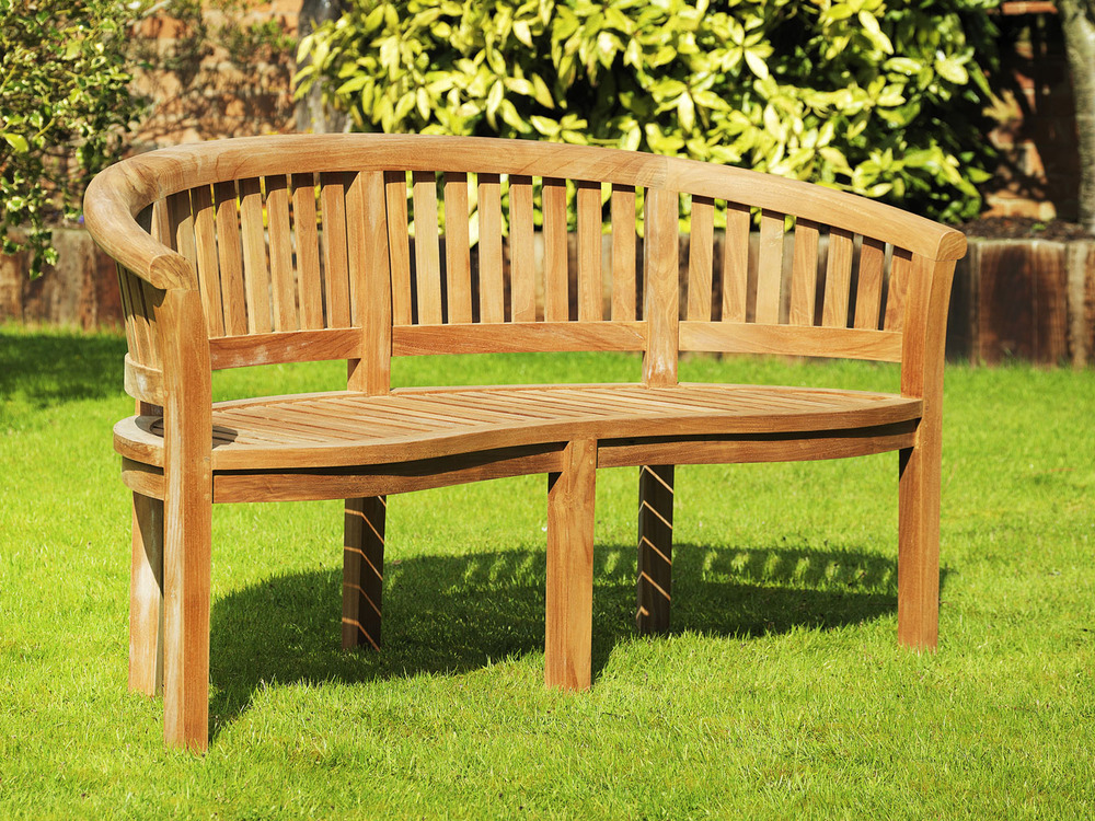 Banana Halfmoon Teak Bench 150cm Teak Halfmoon Banana Bench