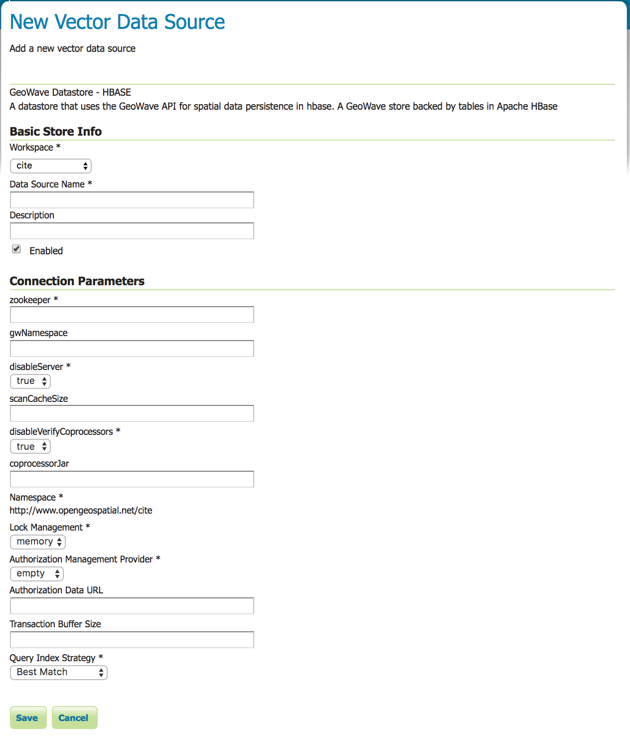 Adding New GeoWave HBase Store in GeoServer