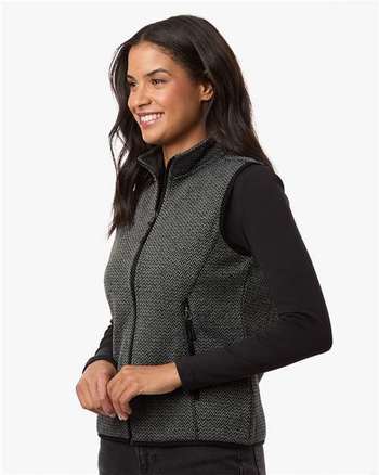 Photo de Veste sans manches en polaire jacquard Jasper pour femmes - North End - Black/ Grey - vue 5
