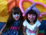 Ballon hat and face painting Ballon hat and face painting