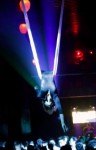 swinging over a crowd