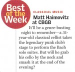 Matt Haimovitz CBGB