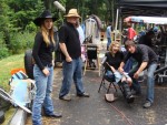 On the movie set of "Furry Vengeance"