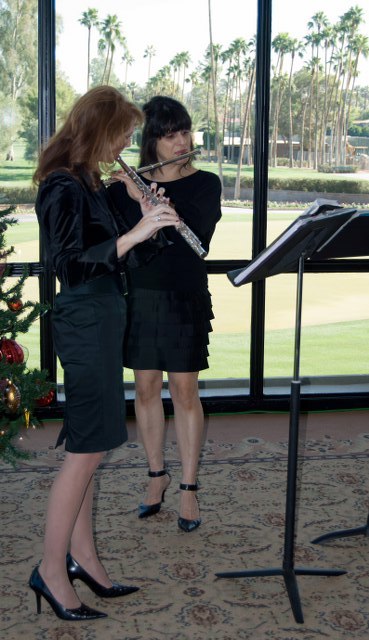 Avira performing at a holiday party
