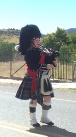 Bagpiper Denise Robinson