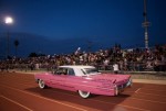 Bay Area Elvis Rick Torres & Pink Caddy does a lap Bay Area Elvis Rick Torres & Pink Caddy does a lap