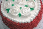 Flower Cake with Basket Weave