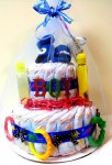 2 Tier Boy Theme Diaper Cake