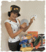 Didi White Shirt Black Dots & hat