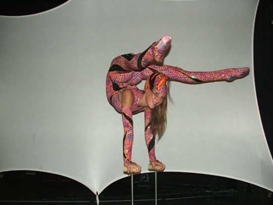 contortion on table