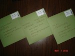 Specialty Font on Green Envelopes