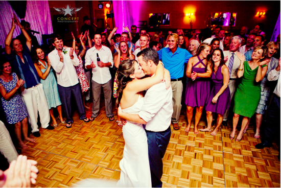 Bride and Groom Surrounded