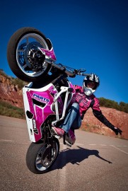 Female Motorcycle Stuntwoman