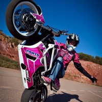 Female Motorcycle Stuntwoman - Sports Exhibition in Bridgeport, Connecticut