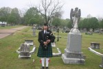 Lady Piper at Cemetery