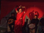 Helena dancing with musicians