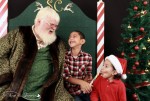 Santa's green robe and throne
