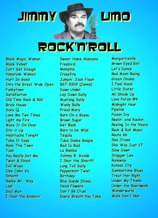 JIMMY LIMO- ROCK'n'ROLL SONGLIST