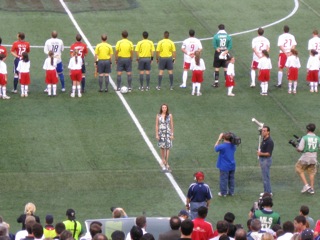 Krista sings the National Anthem at Giants Stadium