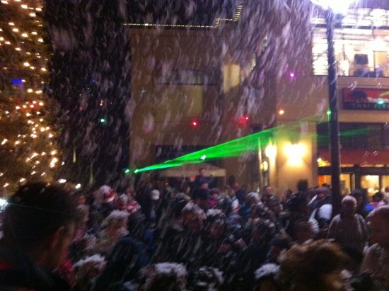 Christmas Tree Lighting Event, with Lasers, Artificial Snow, Bubbles and 18,000 Watts of Professional Sound, all Choreographed to a Custom Soundtrack