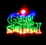 Gig Salad logo projected in laser