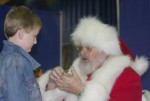 Magic Santa Claus performs rubber band effect Magic Santa Claus performs rubber band effect