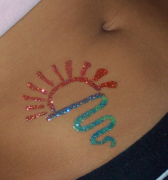Glitter Tattoo - Arty Sunset