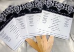 Black and White Damask Program Fan Black and White Damask Program Fan