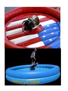 Mechanical bull and surfer
