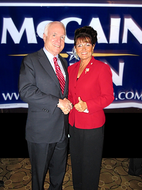 John McCain and Cecilia as Sarah