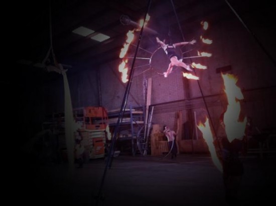 Aerial Flame Hoop