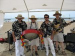 The quartet playing at the beach on Lake Erie. Summer concert in Lorain, Ohio.