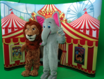 circus theme-Backdrops and costumed characters circus theme-Backdrops and costumed characters