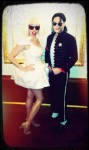 At Estee Lauder party at Metropolitan Room in NYC with Michael Jackson impersonator