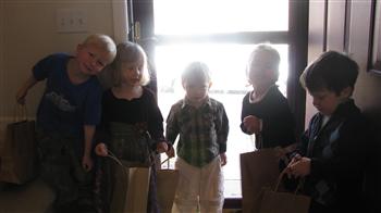 All the kids waiting to go on the easter egg hunt!
