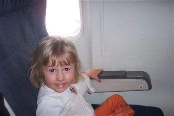 Raina's first plane trip